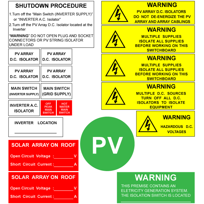 Quality & safety Solar Labels​