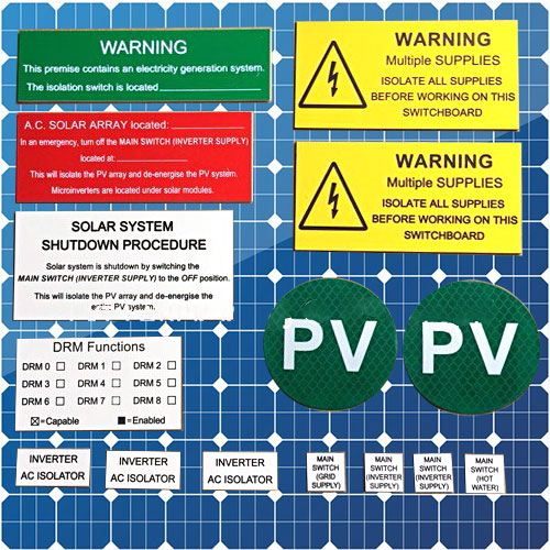 ac solar labels AC kit