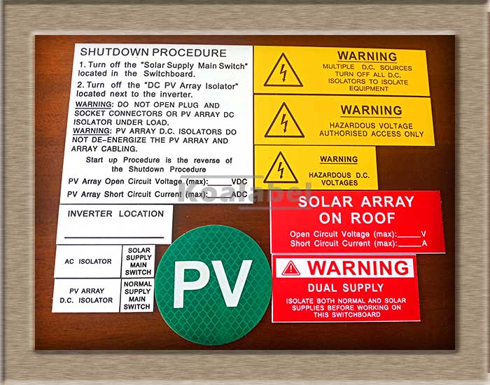 Solar Photovoltaic Label Kit