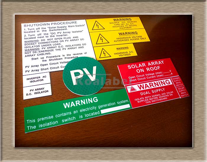 Solar Photovoltaic Label Kit