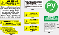 Solar DC Label Kits with Disconnection Point